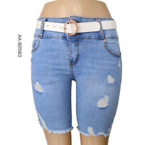 Ladies' Denim Bermuda with belt