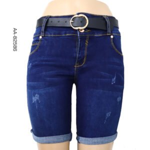 Ladies' Denim Bermuda with belt