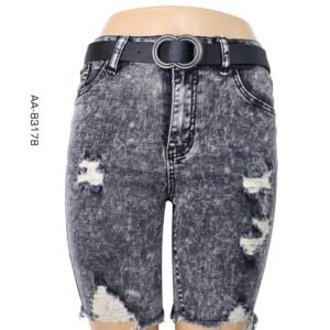 Ladies' Denim Bermuda with belt