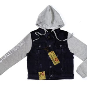 Ladies' Denim Jacket with Sweat Hoodies & Sleeves [PITBULL]